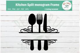 Download Swirl Kitchen Split Monogram Frame Graphic By Redearth And Gumtrees Creative Fabrica