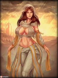 vempire, queen of sunlight gwynevere, dark souls (series), dark souls i,  highres, 1girl, breasts, brown eyes, brown hair, cleavage, cleavage cutout,  clothing cutout, curvy, female focus, jewelry, large breasts, long hair,  looking