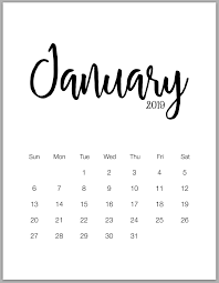 January 2019 Minimalist Calendar Minimalist Calendar Calendar Printables Calendar Wallpaper