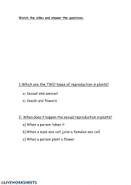 Human reproduction is an important concept from an academic perspective. Plants Reproduction Worksheet