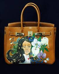 See more ideas about heart evangelista, painted bags, handpainted bags. Hermes Birkin Hand Painted By Artist Love Marie Aka Heart Evangelista Escudero Handpainted Bags Upcycled Purse Painted Handbag