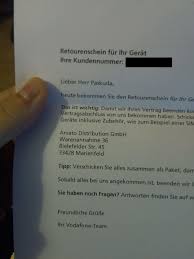 Vodafone retourenschein ausdrucken pdf from www.teltarif.de vodafone gmbh kundenbetreuung 40875 ratingen. Vodafone Retourenschein Laut Agb Von Vodafone Kabel Deutschland Muss Der Kunde Die Kosten F R Die R Cksendung Nach Vertragsende Tragen