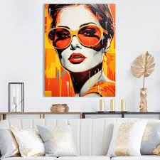 Designart "Pop Art Street Portrait" Pop Art Wall Art Living Room