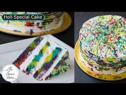 Holi Special Color Splash Cake Eggless Cake Recipe Without Oven Holi Cake The Terrace Kitchen Eggless Cake Recipe Cake Recipes Without Oven Cake Recipes