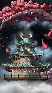 Hd wallpapers and background images Wano Temple Anime One Piece 1080x1920 Mobile Wallpaper Fond D Ecran Dessin Japon Paysage Image De One Piece