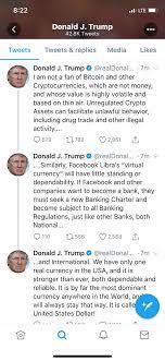 One of the tips you can find on bitcoin reddit trading forums states: Trump I Am Not A Fan Of Bitcoin And Other Cryptocurrencies Which Are Not Money And Whose Value Is Highly Volatile And Based On Thin Air Cryptocurrency