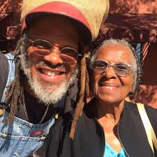 Jill with a Mullein plant.