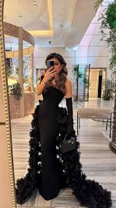 ‫فستان سهرة سواريه اسود اوف شولدر - فساتين اكليل | Eklil Dresses‬‎