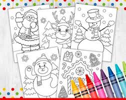 Images of christmas coloring pages for adults. Santa Coloring Pages Etsy