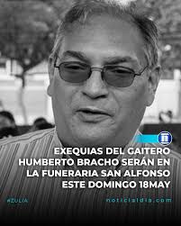 El gaitero Humberto Bracho, quien falleció este sábado 17, será velado este  domingo 18 de mayo en la Funeraria San Alfonso, ubicada en el sector Santa  María. Así lo informó la presidenta