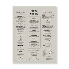 Fifth Arrow The Tide Restaurant Branding Menu Design Negroni