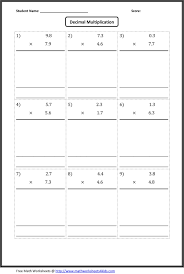 Multiplying Decimals Worksheets Multiplying Decimals Multiplying Decimals Worksheets Decimals Worksheets