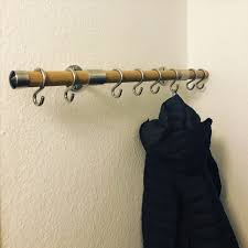 Edelstahl Kusst Eichenholz Garderobenstange Stahl Edelstahl
