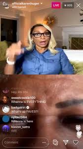 Real Housewives Heaven On Twitter Rihanna Commenting On Karen Huger S Instagram Live Today Is The Gay Push I Needed Looks Like Shes A Karen And Garcelle Fan Too Rhop Rhobh Rihanna