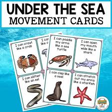 Under The Sea Movement Cards Ocean Activities Preschool Ocean Theme Preschool Circle Time Activities