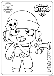 An exclusive collection of pictures of the characters. Pirate Brawl Stars Penny Coloring Pages Printable