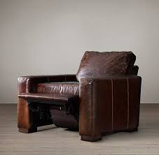 Maxwell Leather Recliner Restoration Hardware Chaise En Cuir Blanc Transat Fauteuil Cuir