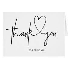 Thank You For Being You Card Wedding Thank You Zazzle Com Calligraphy Thank You Thank You Poster Thank U Cards