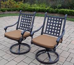 Oakland Living Belmont Aluminum Swivel Rocker Dining Chair With Cushion Set Of 2 Oakland Living Patio Dining Chairs Patio Chairs