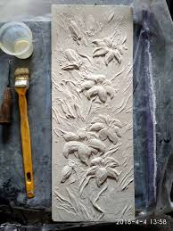 Lilies. Bas-relief Painting by Alina Nikitina | Saatchi Art