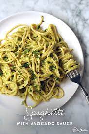 Spaghetti With Avocado Pasta Sauce Recipe Avocado Recipes Recipes Food