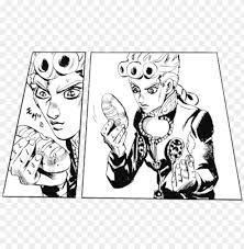 Jojo's bizarre adventure golden wind, episode 35, narancia's death. Jojo S Bizarre Adventure Time With Josuke And Giorno Giorno Giovanna Black And White Png Image With Transparent Background Toppng