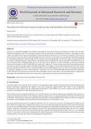 Pdf Poverty Level Of Farmers Based On Total Income And Feasibility Of Rice Farming