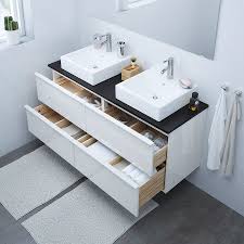 Godmorgon Tolken Tornviken Vanity Countertop And 17 3 4 Sink High Gloss White Anthracite Dalskar Faucet 55 7 8x19 1 4x28 3 8 Ikea In 2021 Ikea Godmorgon Ikea Bathroom Bathroom Vanity