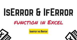 Iserror Iferror Function Iserror Vs Iferror Excel Excel Excel Formula Function