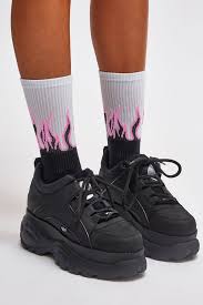 Black And White Flames Pink White Flame Socks Jaded London Flame Socks All Black Sneakers Socks