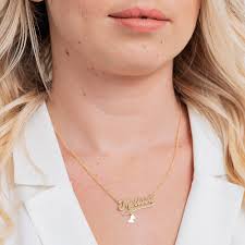 Custom arabic diamond name necklace in gold vermeil. Personalized 18k Gold Plating Custom Name Necklace With Butterfly Solo Mio Italian Jewelry