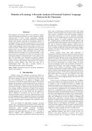 Melodies of Learning: A Prosodic Analysis of Preschool Teachers' Language  Patterns in the Classroom