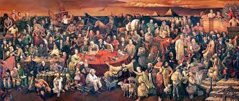 Tonight you are having a dinner party and can invite 6 famous/historical figures dead or alive. The Internet Sensation Dinner Party Painting With 103 Historical Guests How Many Can You Spot Daily Mail Online