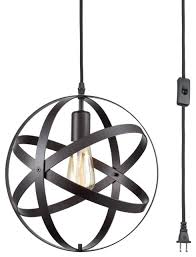 Vintage Industrial Hanging Light Plug In Spherical Pendant Light Fixture Transitional Pendant Lighting By Highlight Usa Llc