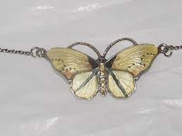 Signed Danish Modern Sterling Silver Enamel Butterfly Pendant Necklace Norway Jewelry Amp Watches Vin Butterfly Pendant Necklace Butterfly Pendant Pendant