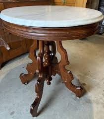 Antique Victorian Marble Top Oval Parlor Table Walnut Etsy In 2020 Parlor Table Eastlake Furniture Marble Top