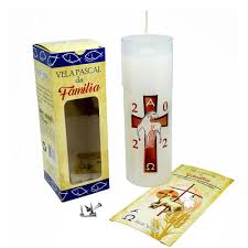 Vela Pascal da FamÍlia Branca Cordeiro Imolado - 2022 14,5x5