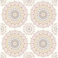 Check spelling or type a new query. 1014 001805 Light Pink Boho Medallion Gemma Kismet Wallpaper By A Street Prints