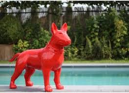 Des statues de jardin & des cariatides diverses et variées. Deco De Jardin En Resine Chien Bull Terrier Couleur Au Choix Par Texartes Animaux En Resine Animaux Bull Terrier