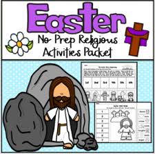 Baskets, bunny, eggs and more great pictures and sheets to color. Easter Coloring Pages Religious Worksheets Teaching Resources Tpt