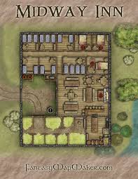 Midway Inn Battlemap Fantasy Map Maker Drivethrurpg Com Fantasy Map Fantasy Map Maker Dungeon Maps