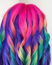 Rainbow Color Hair In 2020 Creative Hair Color Hair Dye Videos Ombre Hair Color