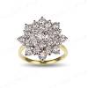 4 equally sized diamonds achieve the carat weight you select, and are claw set above plain. 3