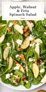 Recipe Easy Spinach Salad With Apples Walnuts And Feta Recipe Easy Salads Spinach Salad Recipes Healthy Recipes