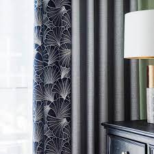 Check spelling or type a new query. Navy Blue Leaf Jacquard Curtains Grey Splicing Bedroom Thermal Insulated Blackout Drapes 2 Panels Curtains Leaf Curtains Grey Curtains