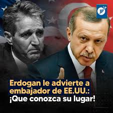 ❗️El presidente de Turquía, Recep Tayyip Erdogan, expresó que el embajador  de Estados Unidos en Ankara, Jeffrey Flake, debería tener “vergüenza”, por  sostener reuniones con líderes opositores, en la antesala de las