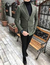 Terziademaltun Italian Style Mens Slim Fit Velvet Stamped Blazer Green Single Italian Mens Fashion Blazer Mens Fashion Suits Formal Jackets Men Fashion