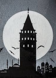Galata Kulesi Cam Mozaik By Altinok Gallerymak Sehir Silueti Cizim Mozaik