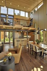 Upstairs Office Overlooking Living Area Walled In By Urban Loft Style Indoor Windows Beautiful Houses Interior Home Interior Design House Interior
