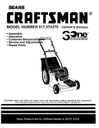 Craftsman 190cc 21 briggs & stratton rear bag high wheels push lawn mower owner's manual. Craftsman Lawn Mower Parts Manual